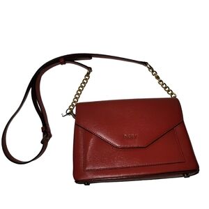 Red Leather DKNY Crossbody Bag